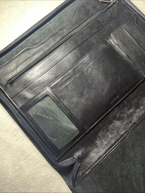 Classic Black Leather Men's Briefcase Organizer - Unbranded